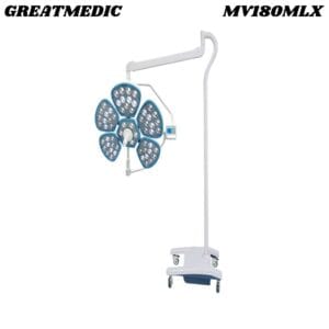 LAMPARA DE QUIROFANO MOVIL SIN SOMBRAS TIPO PETALO GREATMEDIC MV180MLX CON BATERIA